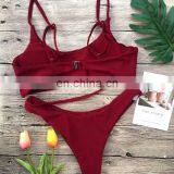 Hibkn Solid Bikini Set Push up Cut Out Bikini Brazilian 2019 Black Swimsuit Monokini Biquini Women Swimsuits Swimsuit Female thumbnail-4