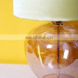 Hotel Decor Modern Yellow Lampshade Small Nightstand Glass Table Lights for Sale thumbnail-2