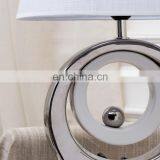 Nordic Modern Custom Round Ceramic Base Cheap Silver Bedside Lamps for Hotel Home Table Decoration thumbnail-3