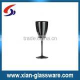 promotional wholesale white wine glasss with black stem