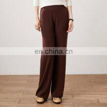 Women Luxury Soft Cashmere Rib Knit Casual Wide Leg Lounge Pants thumbnail-2
