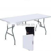 New Arrival HDPE Top Outdoor Folding Fast Shipping Easy Fold 6ft Plastic Folding Bbq Camping Dining Table
