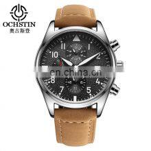 Ochstin GQ043B Sports Mens Quartz Watch Chrono Waterproof Luxury Leather Wrist Watches for Men thumbnail-3