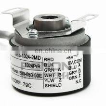 Mini Half Empty Shaft Incremental Rotary Encoder HES Series HES-25-2MD 8mm Hole Diameter 25 Pulse Output thumbnail-2