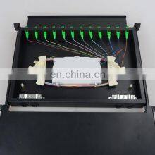 High Quality Drawer Type 12 Port 19' IDU IDF Rack Mount Black Cold Rolled Steel Racks & Enclosure,fiber Optic Patch Panel CN;ZHE thumbnail-3