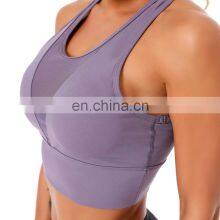 Fitness Shockproof Mesh Sports Bra Gym Tank Tops Running High Impact Women Seamless Push Up Yoga Bras thumbnail-4