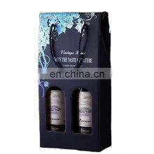 Custom Cardboard 2 4 6 Bottle Whisky Red Wine Bag Packaging Carton Gift Box With Handle