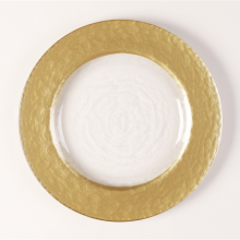 Gold Rimmed Glass Charger Plate For Wedding Dining Tableware Wholesale