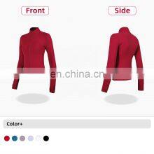 Christmas Custom Logo Sport Wear Thumb Holes Women Long Sleeve Gym Jacket thumbnail-3