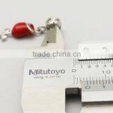 Valentines' Day 925 Sterling Silver Rose Dangle Charms Red Enameled for DIY European Bracelet Jewelry thumbnail-6