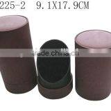 Round Burgundy Leatherette PU Perfume Box thumbnail-2