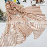 90cm * 180cm Hollow Out Circled Design Cotton Linen Lace Scarf Muslim Shawl thumbnail-2