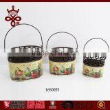 Farm Freshly Picked Basket Country Side Metal Hand Picking Basket thumbnail-6