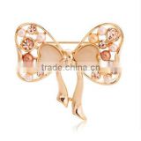 Sweet Gold Plated Bowknot Crystal brooch