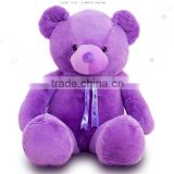 2016 Top quality beautiful purple color plush teddy bear toy