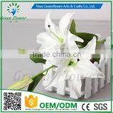 Greenflower 2016 Wholesale 3 Heads Big Latex PU Artificial Flowers Lily Real Touch Bouquet Wedding Decrations Flowers thumbnail-2