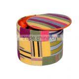 Natural Fibres Patchwork Wine Bottle Holder Storage Box thumbnail-1