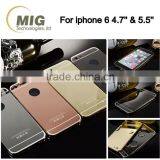 Electroplating Mirror Back Mobile Phone Case Aluminum Metal Bumper With PC Back Cover for Iphone 6/6s Plus thumbnail-2