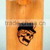 Cedar Wood Smiley Face Dug Out Pipe thumbnail-3