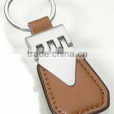 Leather Keychains With Metal Sawtooth Effection