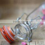 Kitchenware Storage Glass Bottle Empty Clear Glass Milk Bottle With Handle Clip Glass Canister Supplier's Choice thumbnail-6