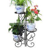 Folding Corner Bakers Rack Four Shelves - Black Wrought Iron Corner Shelf thumbnail-2