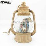 Christmas Figurine Polyresin Giant Snow Globe With Wooden Base Led Light thumbnail-1