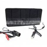 Best Price 7w Solar Power Charger for Solar Car Battery Maintenance,12V Battery Charging,cell Phone and 5V USB Port Device. thumbnail-2