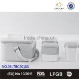 3PCS Dinnerware Set, Bento Lunch Box Set of 3, BPA Free Bento Lunch Box and Sealed Cups thumbnail-3