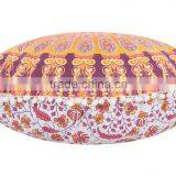 Round Mandala Mantas Throw Pillow Cover Decorative Indian Outdoor Cushion Pom Pom Boho Large Floor Pillow Case thumbnail-4