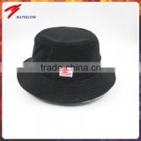 High quality fashion black terry towel bucket hat