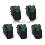 Waterproof 4Pin 12V 20A Bar Rocker Toggle Switch Blue LED Light Car Boat thumbnail-2