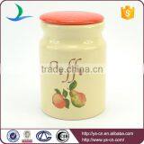 Fruit Decal Ceramic Storage Jars With Red Lid thumbnail-2