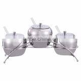 3 Pieces Stainless Steel Spice Jars Set With Rack thumbnail-2