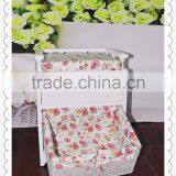 Small Beautiful Unfinished Wooden Cabinet With Basket Drawer thumbnail-1