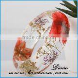 Eco-friendly Epoxy Resin Bangle Resin Jewelry With Real Flowers thumbnail-3