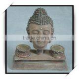 8-inch Tall Polyresin Buddha Candle Holder thumbnail-1