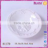White Ceramic Small Dry Fruit Decoration Tray thumbnail-1