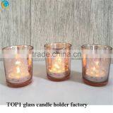 Rose Gold Mercury Glass Candlestick Holders thumbnail-5