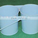 Set of 2 Whitw Holiday Gifts/Small Circular Garden Decoration Metal Pot/Flower Planter thumbnail-1