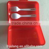 Useful Plastic Lunch Box With Spoon and Fork Set / Plastic Lunch Box Set thumbnail-2