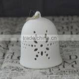 Ceramic Indoor Christmas LED Light Bell With Hollow Design Wholesale thumbnail-3