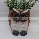 Popular Modern Craft Polyresin Owls Flowerpot Finely Artistic Design Unique Fancy Garden Decoration thumbnail-2