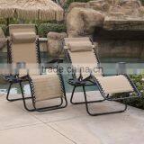 2 Pack Garden Teslin Pool Tan Folding Zero Gravity Lounge Chair thumbnail-2