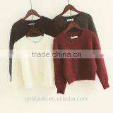 2016 Customized Manufacture Fashionable Wholesale Korean Style Women Spring Autumn Winter Plain Color Ladies Sweater thumbnail-3