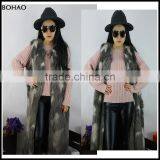 Women's Splicing Color New Autumn Winter Long Pattern Fake Fur Gilet thumbnail-5