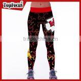 Fashionable Sublimated Custom Logo Gym Leggings With Pockets thumbnail-4