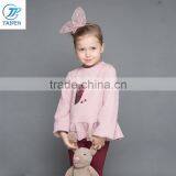 2017 Spring Fashion Sequins Pattern t Shirt With Pleated Hem Kids Party Wear thumbnail-2