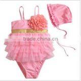 Fashion Baby Girls Comfortable One Piece Swearsuits Children Kids Pink Swimwear Kids Bikini thumbnail-1