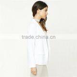 Ladies Office Open Front Dropped Lapels Longline Silhouette Blazer Coat thumbnail-5